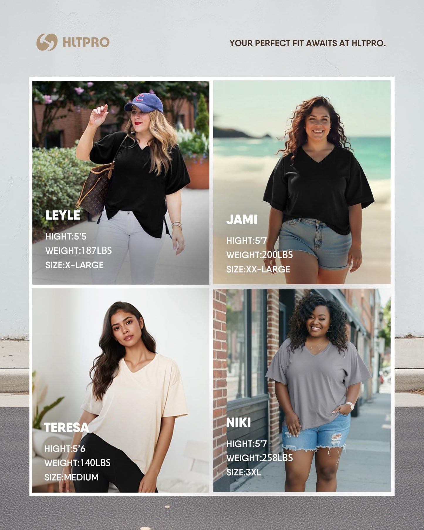 HLTPRO 3 Pack Oversized Tshirts for Women - Loose Fit Baggy Workout Tops Casual Summer Beach Vacation Plus Size Clothing