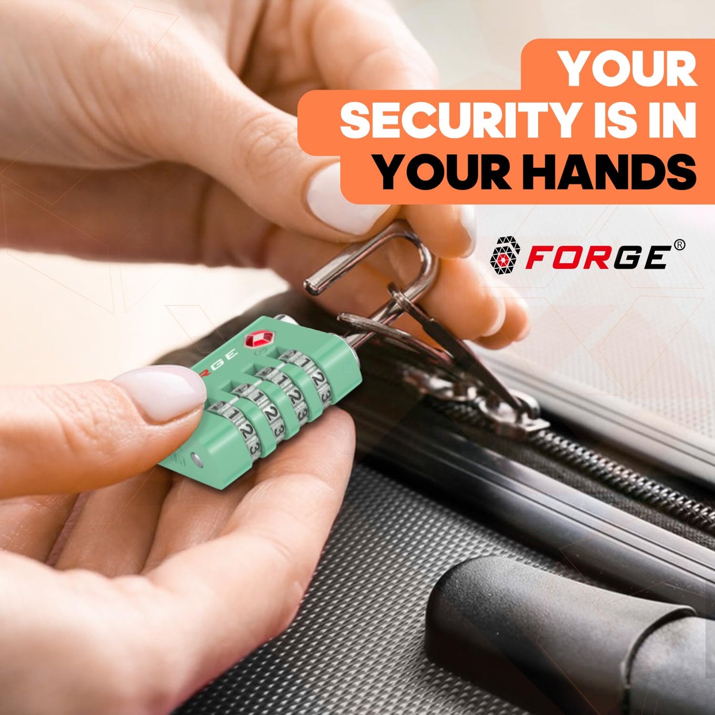 Forge Dual-Opening: Key or Combination Access Lock, TSA Approved Locks for Luggage, Pelican case, Travel, Gym, School, Stainless Steel Shackle. (Multi Color, 4 Pk)