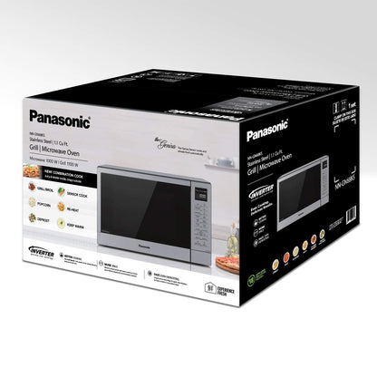 Panasonic 2-in-1 Microwave Oven with FlashXpress Broiler, Inverter Technology for Even Cooking and Smart Genius Sensor, 1000W, 1.2 cu.ft. Countertop - NN-GN68KS (Stainless Steel / Silver)