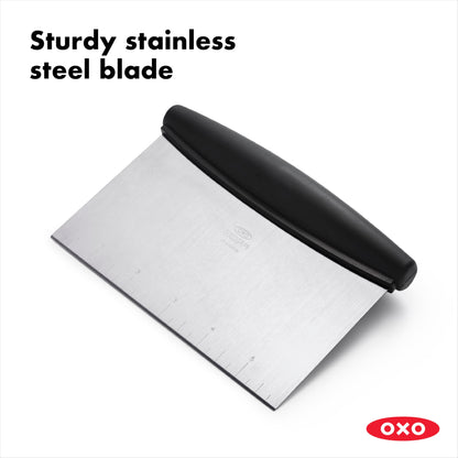 OXO Good Grips Stainless Steel Bench Scraper & Chopper, Dough Cutter for Baking