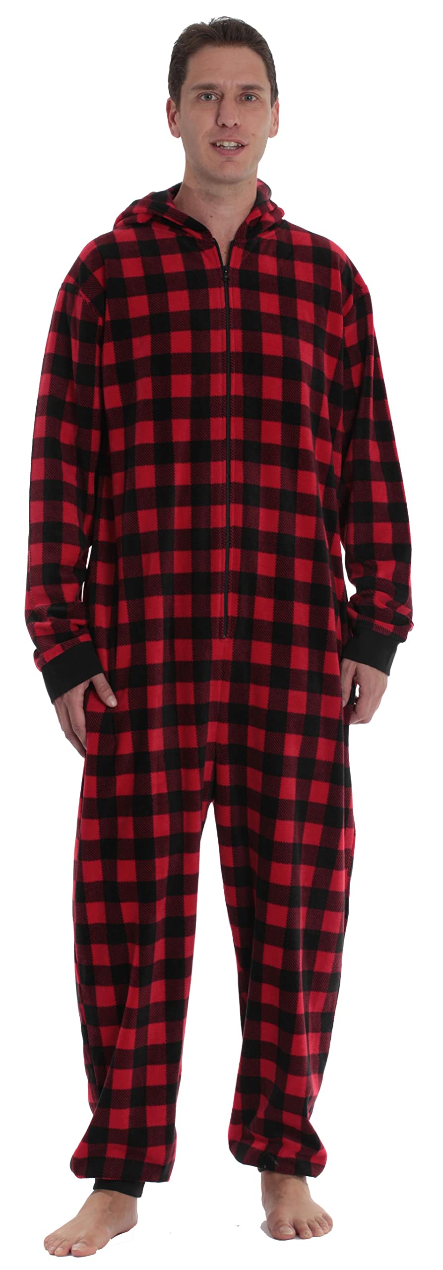 #followme Family Pajamas Buffalo Plaid Microfleece Womens Adult Onesie 6755-10195-L