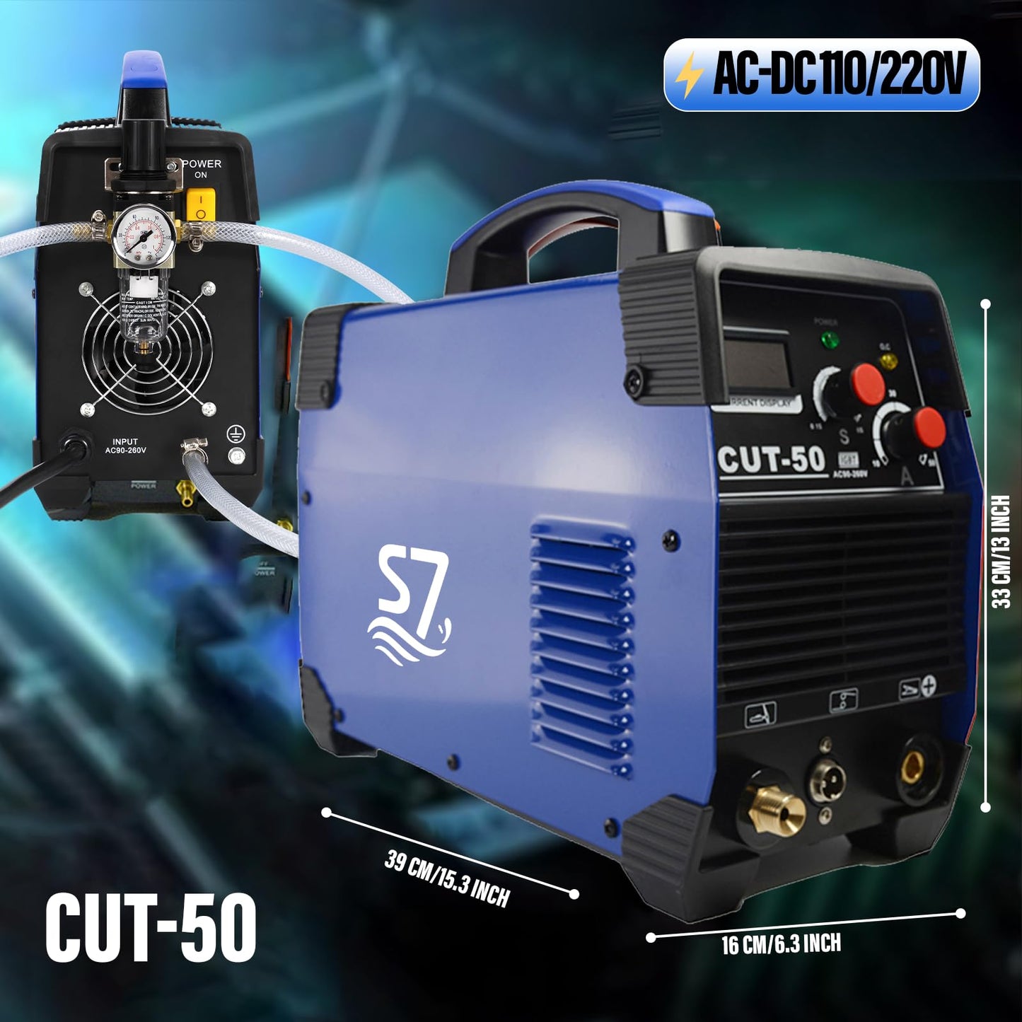 Plasma Cutter,CUT50 55Amp 110V/220V Dual Voltage IGBT Cutting Machine