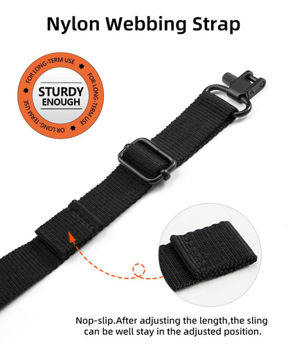 EZshoot Two Point Sling Rifle Sling with Metal Swivels,Rifle Strap with Soft Widened Shoulder Padded, Length Adjustable Gun Sling for Outdoor Sports,Camo