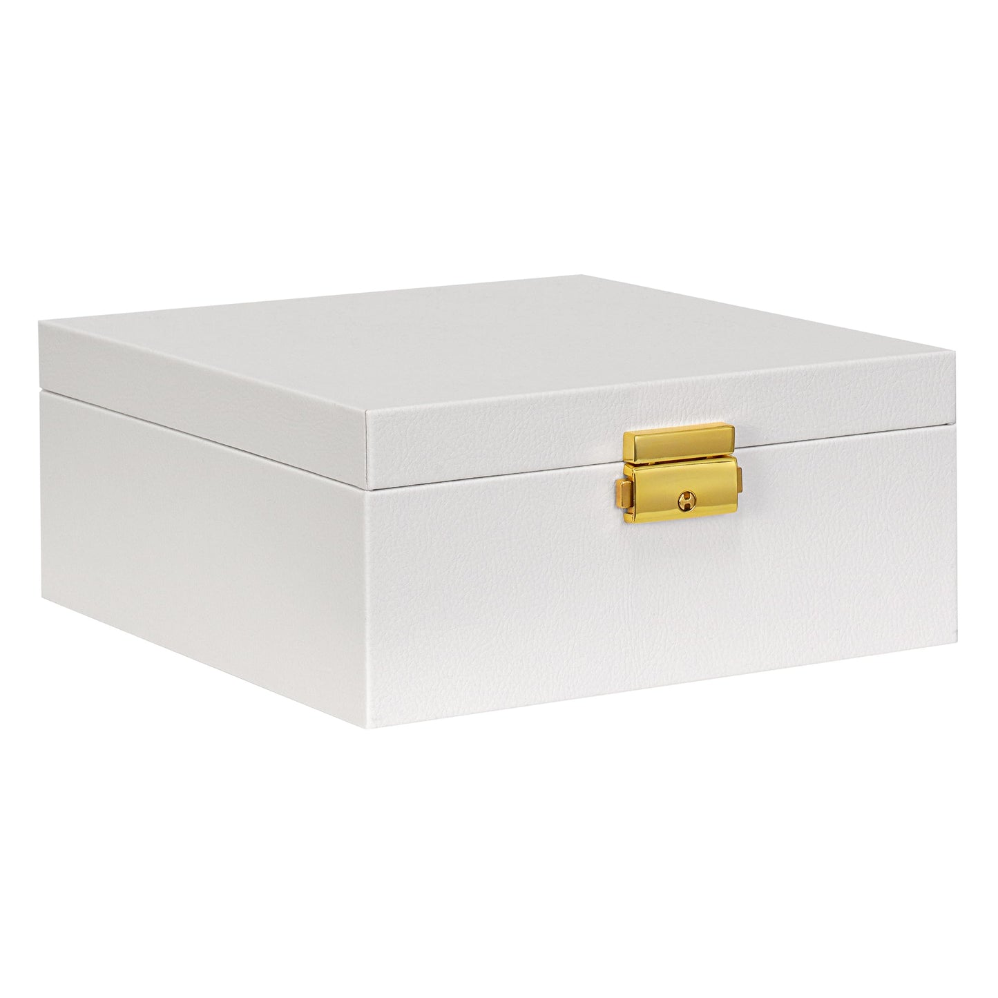 Prestige & Fancy 2 Layer Woman Jewelry Box, Jewelry Organizer For Woman, Men & Girls Large Case 8.5x7.5x3.3in | PU Leather Black Jewelry Gift Storage Boxes For Ring, Necklace & Bracelet With Lock