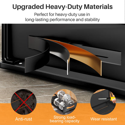 Pull out Cabinet Organizer Fixed with Adhesive Nano Film,Heavy Duty Slide out Pantry Shelves Drawer Storage,Sliding Mesh Cabinet Basket with Handle for Kitchen, Bathroom,Home, 11.8"W X15.7"D X6.2"H