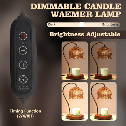 GEEZO Fragrance Candle Warmer Lamp，Electric Candle Warmer with Timer & Dimmer，Mom Christmas Birthday Gifts for Women, House Warming Gifts New Home Bedroom Decor
