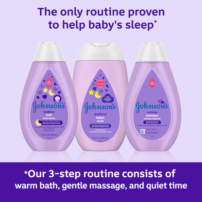 Johnson's Baby Sleepy Time Bedtime Gift Set with Relaxing NaturalCalm Aromas, Bedtime Baby Bath Shampoo, Wash & Lotion, Baby Bedtime Essentials, Hypoallergenic & Paraben-Free, 3 Items