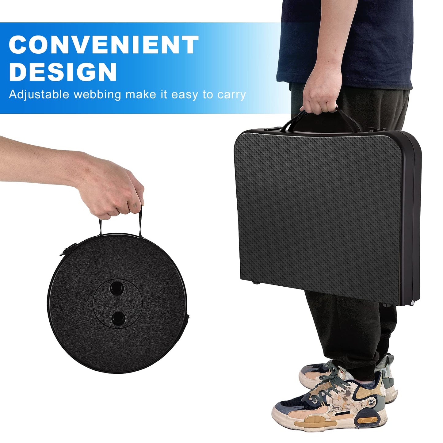 KPR Retractable Small Folding Table and Stool Set, Portable Camping Foldable Table Lightweight Yet More Sturdy with Adjustable Stool for Outdoor Picnic, Beach, Camp, Also Ideal as Laptop Bed Desk