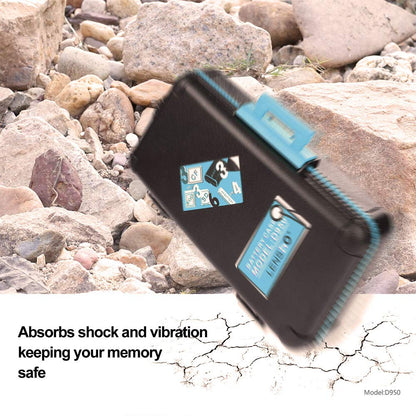 LENSGO Camera Battery Memory Card Case, Memory Card Hard Protector Case Water-Resistant Anti-Shock Storage Box for 3 Camera Batteries 3 XQD or 3 CF Cards 6 SD Cards（Blue）