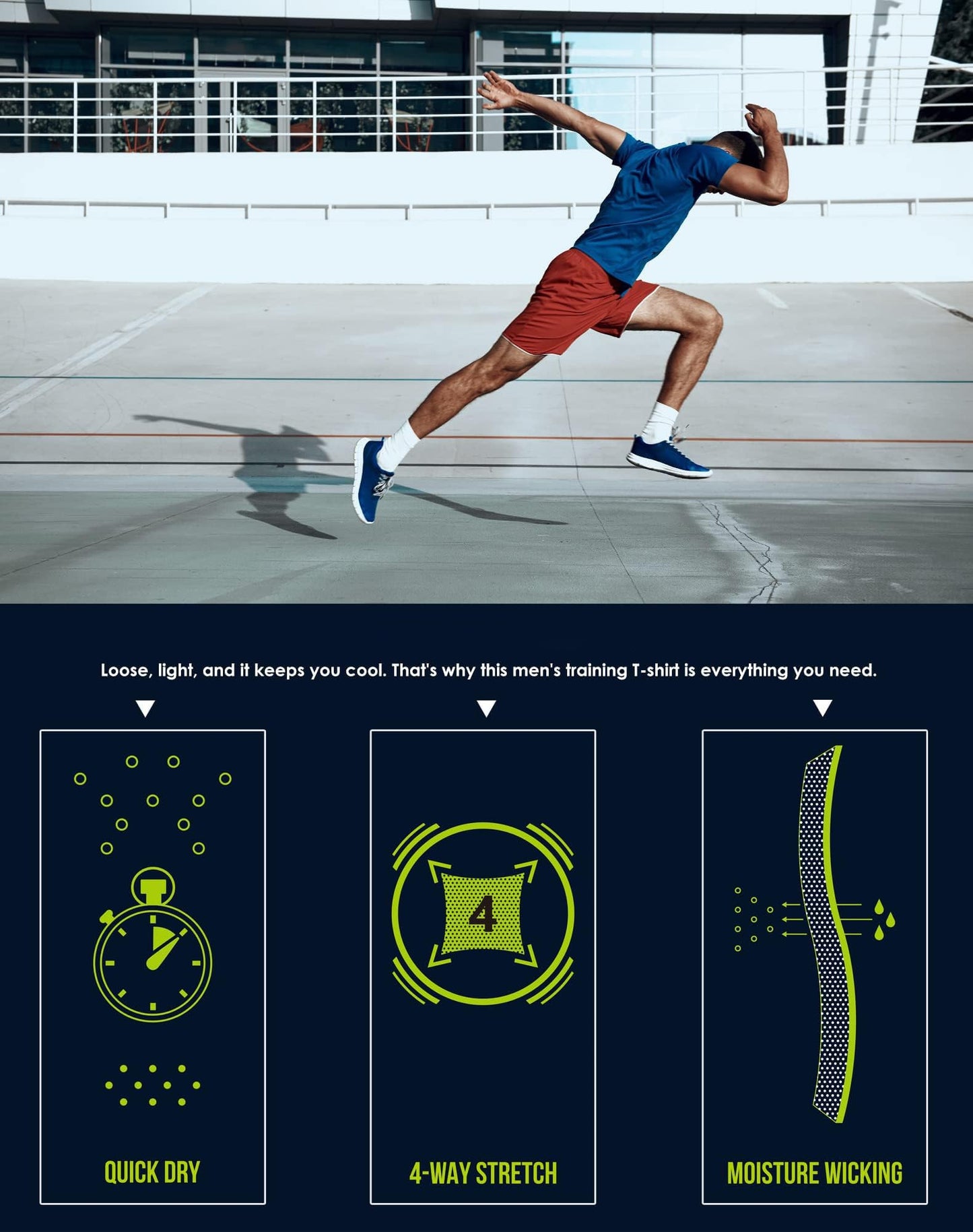 Kinglaman Mesh Workout Shirts for Men Dry Fit Gym Shirts Quick Dry Athletic Short Sleeve Sports T-Shirt Moisture Wicking 1 Black 1 Gray 1 White 1 Blue 1 Green Small