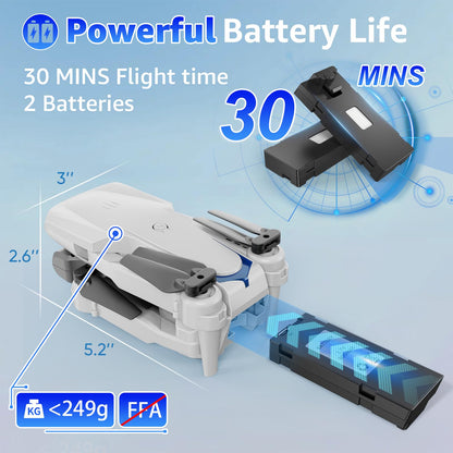 X-shop Drone with Camera for Kids & Adults, 1080P HD Mini FPV Drones with Altitude Hold, One-Key Take Off/Landing, Headless Mode, 360° Flips, Speed Adjustment, Toys Gifts for Boys Girls, Beginner