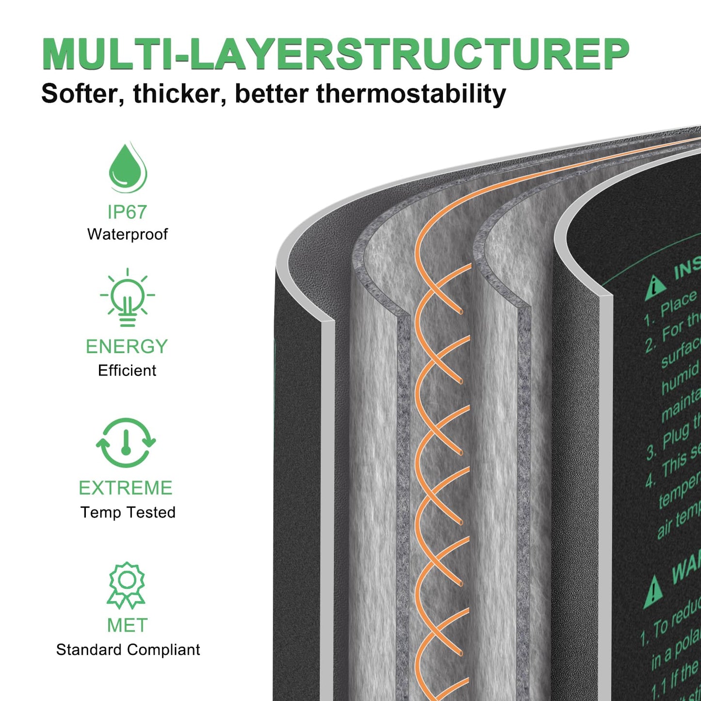 HYDGOOHO Seedling Heat Mat 8 Pack, 10" x 20.75" MET-Certified Warm Hydroponic Heating Pad, Waterproof Warm Hydroponic Plant Heating Mat for Germination, Greenhouse Grow Seed Starter