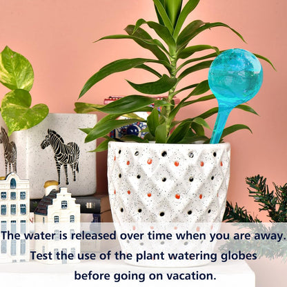 Logresy Plant Watering Stakes, Large 12pcs Flower Automatic Watering Bulbs, Plastic Plant Flower Self Watering Globes, Garden Self Watering Planter Insert for Daily Watering