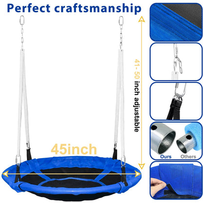 JYGOPLA Heavy Duty 500lbs Saucer Swing Set - Outdoor Metal Frame Playground Equipment for Backyard, Includes 45'' Tree Swing & Adjustable Steel Stand - Kids/Toddlers Age 3-12