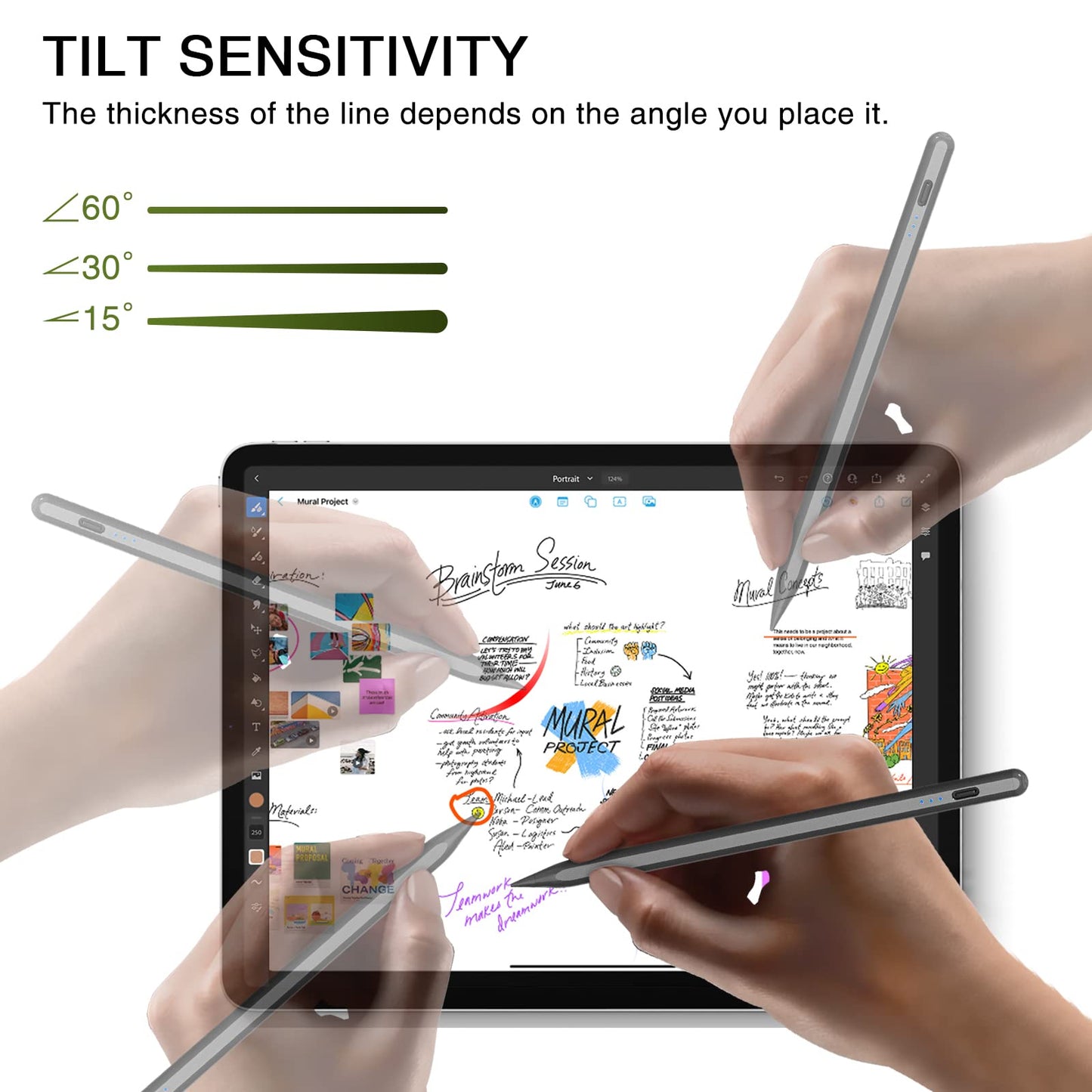 Pen for iPad 2018-2025, HATOKU 15 Mins Fast Charging Pencil 1st Gen with Tilt & Palm Rejection Compatible with iPad Air 3/4/5/M2/M3, iPad mini 5/6/7, iPad 6/7/8/9/10/11, iPad Pro 11"/12.9"/M4 (Black)