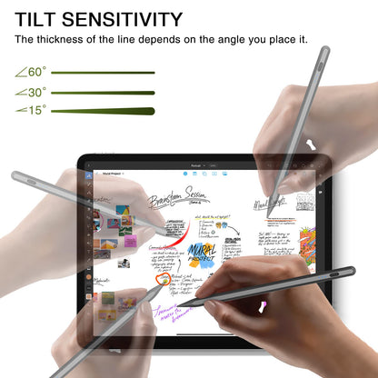 Pen for iPad 2018-2025, HATOKU 15 Mins Fast Charging Pencil 1st Gen with Tilt & Palm Rejection Compatible with iPad Air 3/4/5/M2/M3, iPad mini 5/6/7, iPad 6/7/8/9/10/11, iPad Pro 11"/12.9"/M4 (Black)