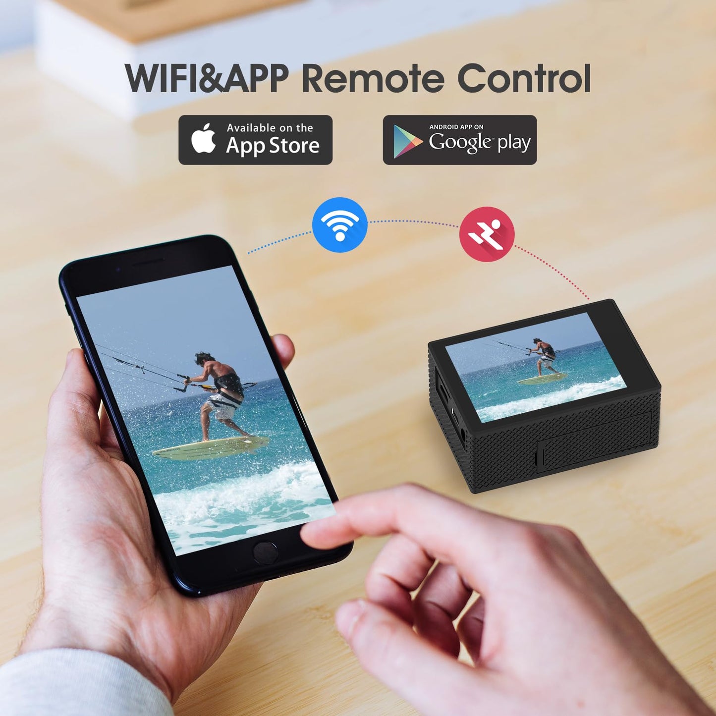 HLS Waterproof Action Camera 4K Stabilization with 2 Batteries 1350mAh for Video,4K WiFi Remote Underwater Cameras with Wide Angle Lens HD,Sports Action Video Cameras with Accessories Mount Kit