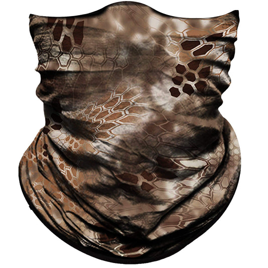 Obacle Face Mask for Sun Dust Wind Protection Breathable Seamless Face Mask Headband Bandana for Men Women Thin Neck Gaiter for Motorcycle Fishing Hunting Outdoor Sport (Python Skin Light Brown)