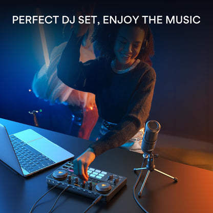 MAONO Podcast Equipment Bundle Audio mixer All-in-One Podcast Production Studio with 3.5mm Microphone for Live Streaming, Podcast Recording, PC, Smartphone, DJ MaonoCaster Lite (AU-AM200-S1)