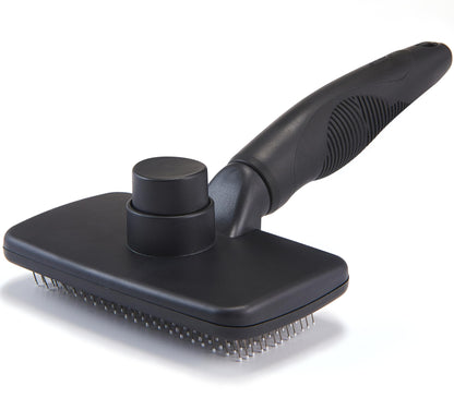 OEFEO Self Cleaning Slicker Brush for Dogs& Cats, Skin Friendly Grooming Brush for Shedding Long&Short Haired Dogs& Cats, Deshedding Pet Supplies Accessories,Black