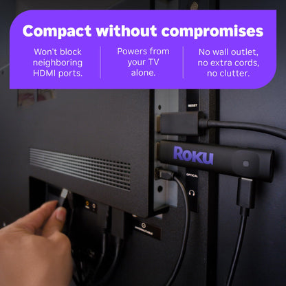 Roku Streaming Stick HD 2025 — HD Streaming Device for TV with Roku Voice Remote, Free & Live TV