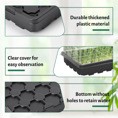 MIXC 5 Pack 1020 Seed Starter Trays with 3.6" Humidity Dome Plant Growing Tray Germination Seed Starting kit, Mini Greenhouse with Handle for Cloning Plant