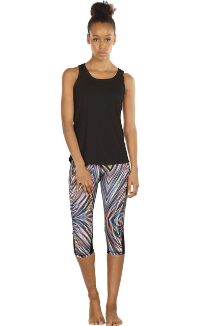 icyzone Open Back Yoga Tops for Women - Activewear Workout Clothes Exercise Fitness Tank Tops Gym Shirts(L, Black)