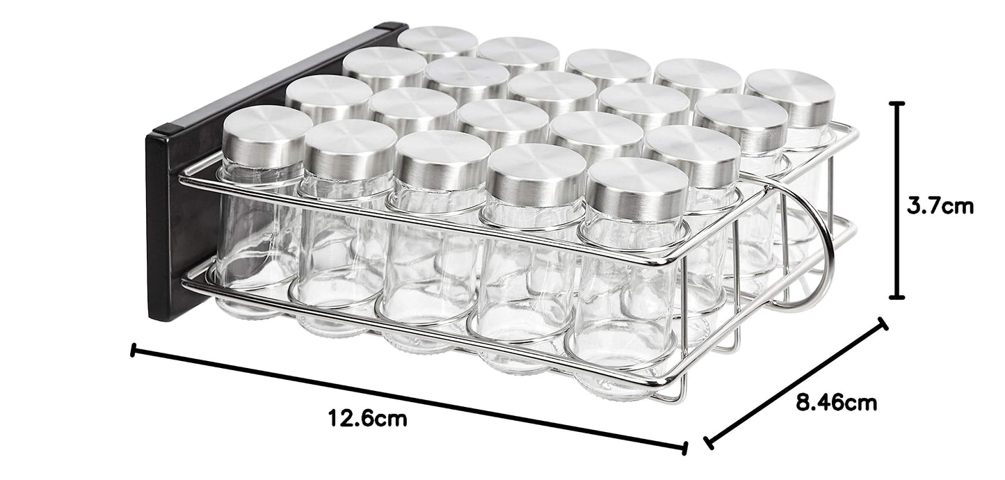 Amazon Basics 20 Jars Spice Organizer Rack, Silver