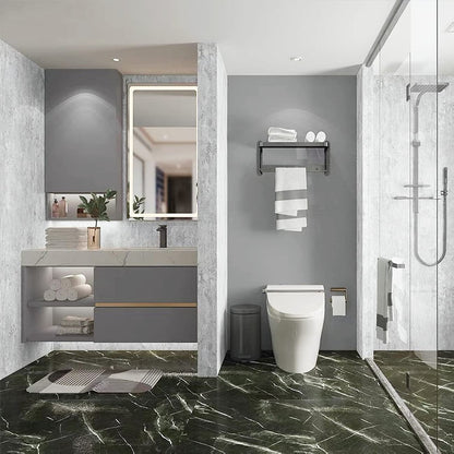 15.8" x400"Grey Wallpaper Self Adhesive Film Peel and Stick Wallpaper Grey Adhesive Paper Waterproof Removable DIY Decorative for Kitchen Cabinet Countertops Shelf Liner Upgrade Thicker