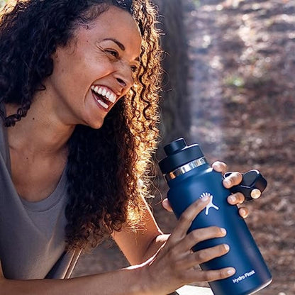 Hydro Flask Water Bottle - Insulated Stainless Steel - Wide Mouth Chug Lid, Non Spill, Leakproof in 32 Oz Cascade Blue