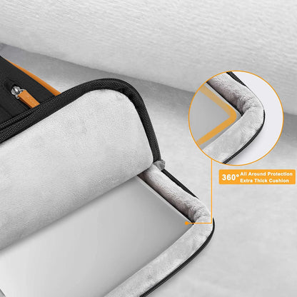 MOSISO 360 Protective Laptop Shoulder Bag,15-15.6 inch Computer Bags Compatible with MacBook Pro 16 inch, HP, Dell, Lenovo, Asus Notebook,Side Open Messenger Bag with 4 Zipper Pockets, Black