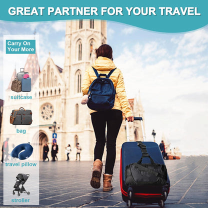 2Pack Luggag Straps for Carry On Bag, Adjustable Suitcase Belt Add Bag Travel Attachment Accessories for Connect Your 3 Luggages, Blue