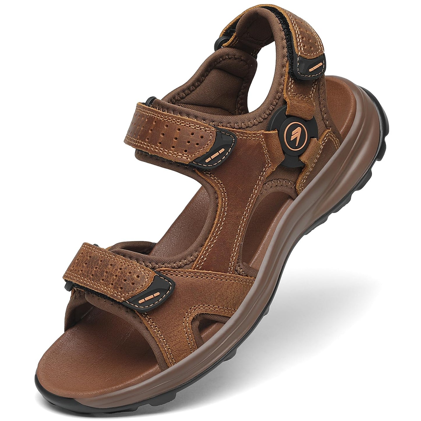 FLARUT Men's Sport Sandals Outdoor Hiking Sandal Open Toe Walking Sandals for Summer Beach Water Shoes(Brown-a,42)