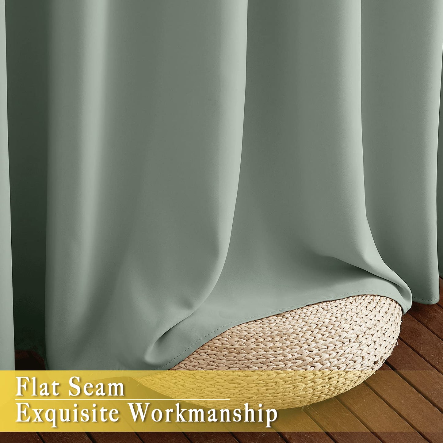 NICETOWN Sage Green Room Divider Curtains 84 inch Length, Grommet Thermal Insulated Blackout Patio Door Curtain Drape Sound Proof for Sliding Glass Door (1 Panel, W80 x L84)