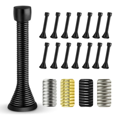 Jack N’ Drill 15 Pack Spring Door Stoppers for Bottom of Door, Child & Pet Friendly, 3.1" Heavy Duty Oil-Rubbed Bronze Door Stop for Wall Protection, Doorstops for Inside Door with Rubber Bumper