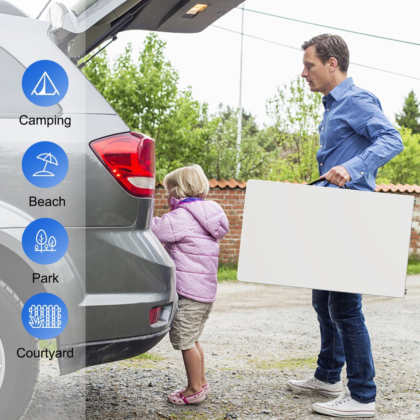 Nazhura 4 Foot Foldable/Folding Table Heavy Duty, Durable and Portable for Dining Picnic and Party