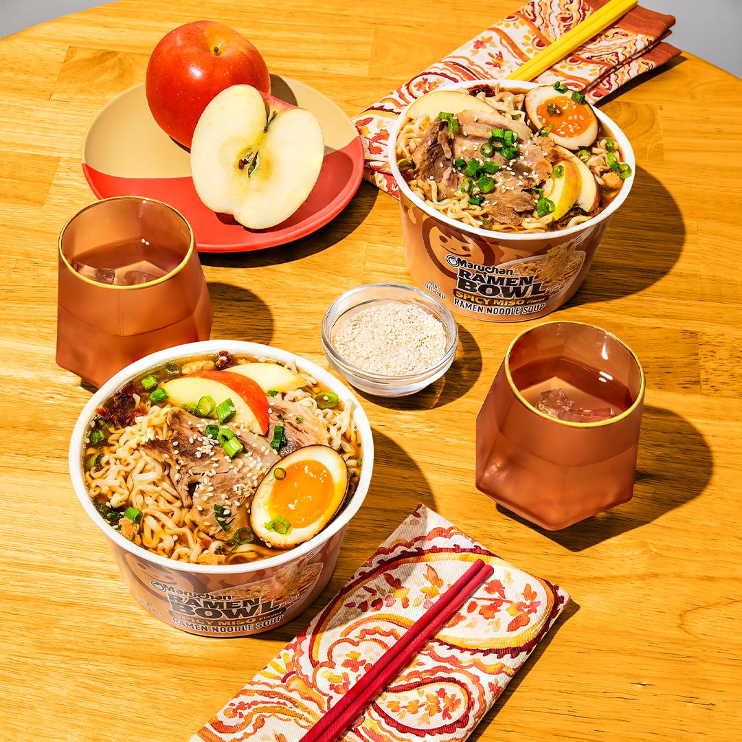 Maruchan Bowl Spicy Miso, Microwaveable Ramen Soup Mix, 3.38 Oz, 6 Count