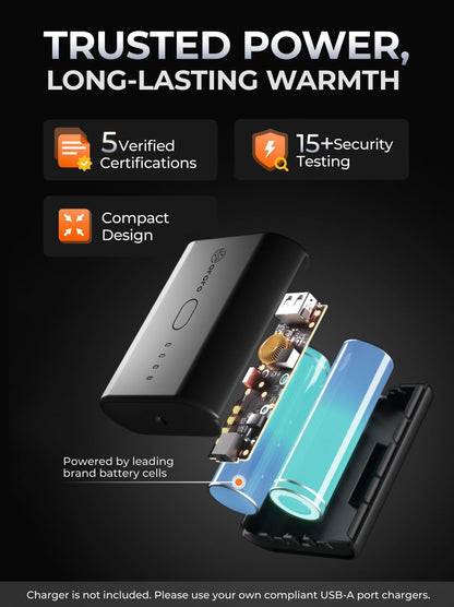 ORORO Men's 4 Heat-Zone Heated Jacket with Battery, Soft Shell Heated Jacket with Detachable Hood (Black/Blue, XL) (Charger Not Included)