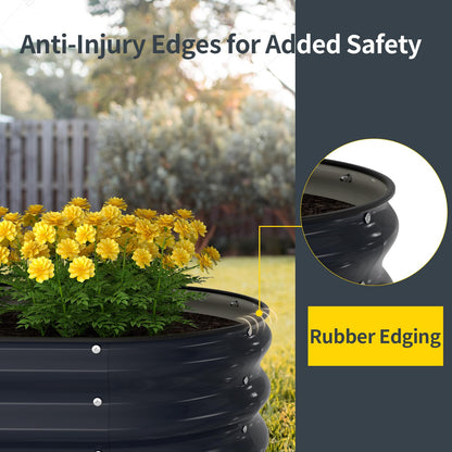 Kesfitt Raised Garden Bed Kit,Outdoor Galvanized Planter Raised Boxes with Safety Edging and Gloves,Large Metal Raised Garden Beds for Gardening Vegetables,Fruits,Flower(6x3x1FT)