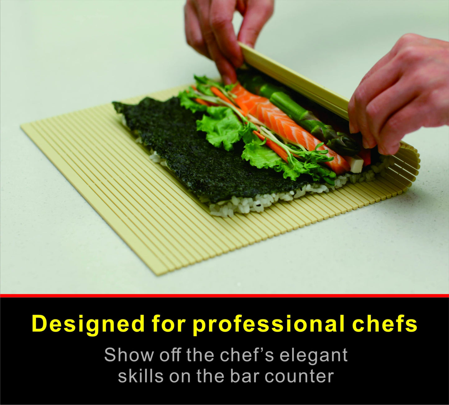 Professional Non-stick Sushi Mat Plastic Sushi Rolling Mat Sushi Mat Roller Makisu Sushi roller 10.5 in x 9.8 in