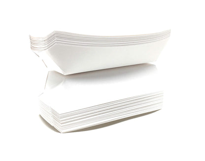 Mr Miracle 7 Inch Paper Hot Dog Tray in White. Pack of 250. Disposable, Recyclable and Fully Biodegradable. Made in USA