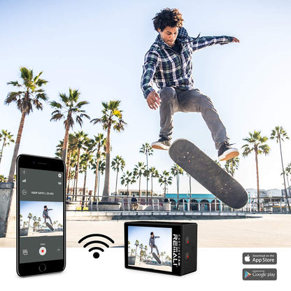 REMALI CaptureCam 4K60FPS Waterproof Action Camera 21-Piece Complete Kit and 3 Batteries — Amazing Family Sports Camera That Captures Best Moments — Great for Baseball, Fishing & Travel Adventures