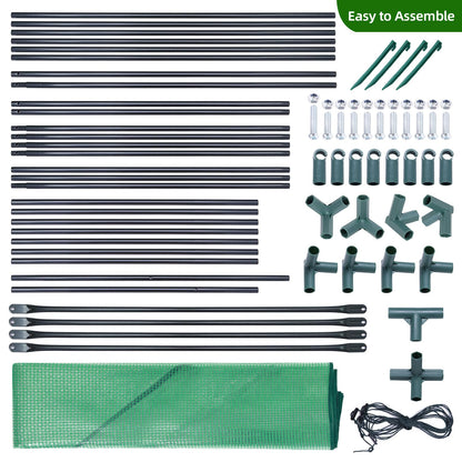 Lean to Greenhouse for Outdoors: Ohuhu Portable Tomato Green House Heavy Duty with Roll-Up Zippered Door, Tall Plastic Greenhouses for Outside Winter Plants Growing Shed for Backyard, 6.6x2.5x5.6 FT