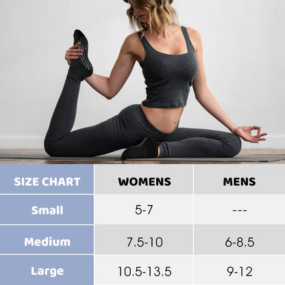 Pilates Grip Socks for Women Men Size 9-11 Non Slip Yoga Accessories Soccer Womens Hospital Barre Black Barefoot Grippers Postpartum Essentials Non Skid for Elderly Gift