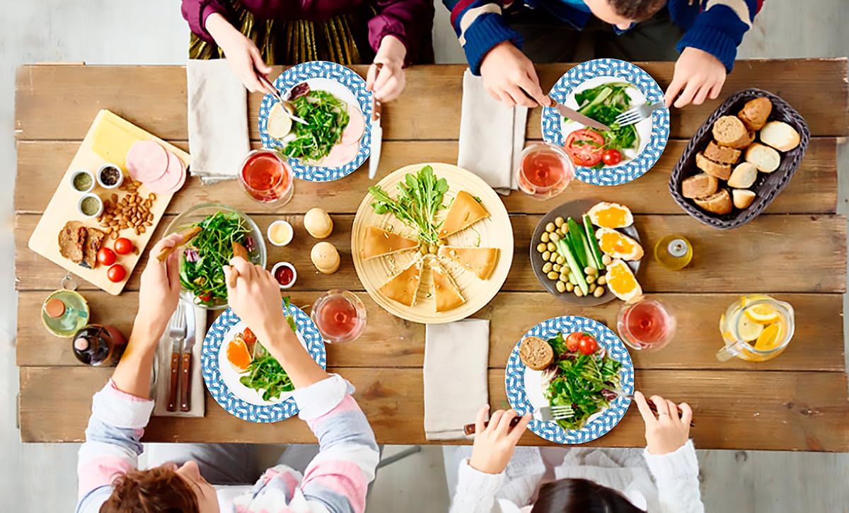 Ginkgo Paper Plates 10 inch Bulk 300 Count, Thickened Disposable Plates Large Heavy Duty Dinner Paper Plates for Holiday, Party, Picnic and Everyday Use