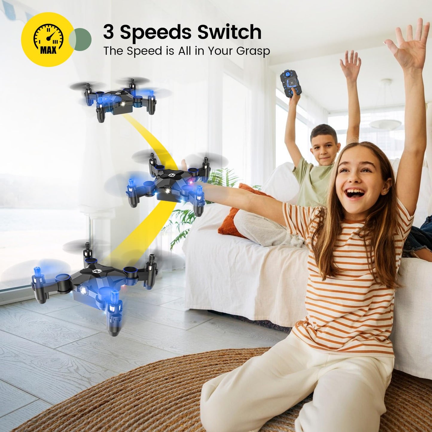 Holy Stone HS190 Foldable Mini Drone for Kids Beginners, RC Nano Quadcopter with Altitude Hold, 3D Flips, High Speeds Rotation, Headless Mode, Throw to Go, One Key Return, Great Gift Toys for Boys and Girls, Blue