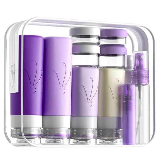 INSFIT 17 Pack Silicone Travel Bottles Set - TSA Approved Leakproof Toiletries Containers, Reusable Travel Size Accessories for Women & Men, Airplane Essentials, Shampoo Lotion Organizer