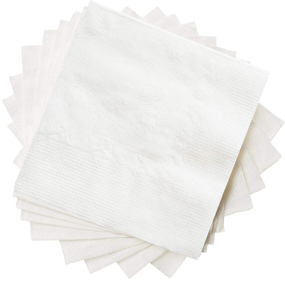 GUSTO [500 Count - 4.5 x 4.5 Folded] White Beverage Napkins - 1-Ply Bulk Cocktail Napkins, Restaurant Bar Paper Napkins and Party Napkins - 9x9 Unfolded (Formerly Comfy Package)
