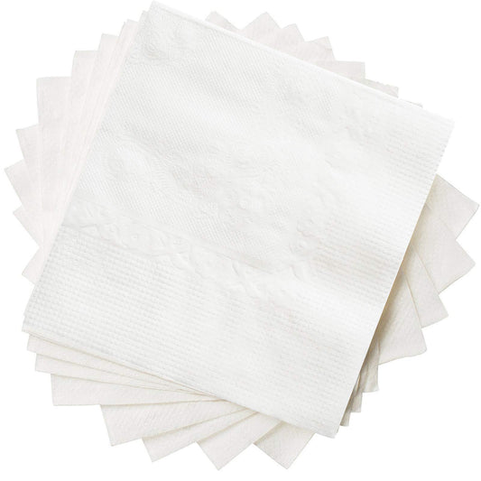 GUSTO [500 Count - 4.5 x 4.5 Folded] White Beverage Napkins - 1-Ply Bulk Cocktail Napkins, Restaurant Bar Paper Napkins and Party Napkins - 9x9 Unfolded (Formerly Comfy Package)
