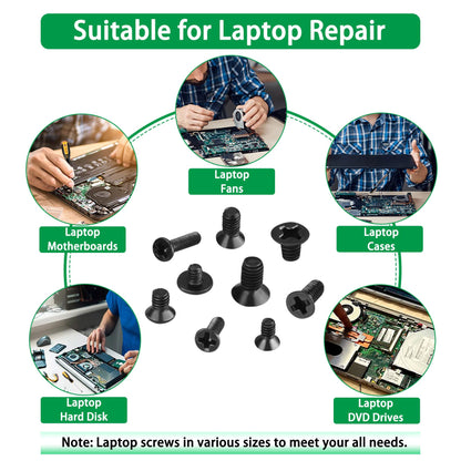 M.2 Screw Kit, 633PCS NVMe Screw M.2 SSD Mounting Kit-M2 M2.5 M3 Black Carbon Steel Laptop Notebook Computer Set with Screwdriver for Asus Gigabyte MSI Motherboards Compatible with IBM/HP/Dell